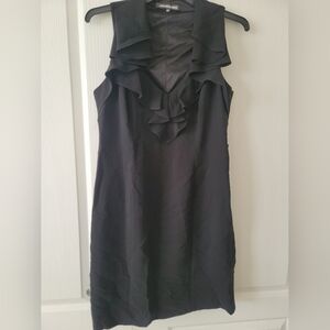 Jones Wear Black Ruffled Mini Dress